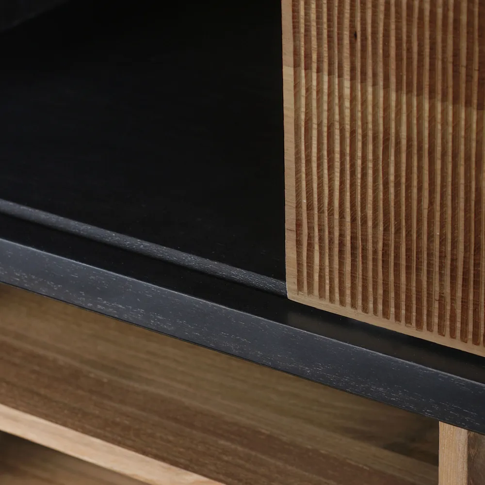Oscar Rack hylla, Teak-Black 5 dörrar 120x40 cm Ethnicraft