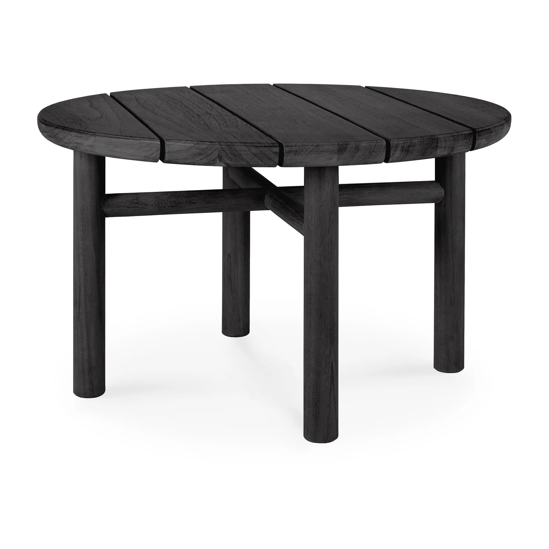 Quatro outdoor soffbord svartbetsad teak, Ø59 cm Ethnicraft