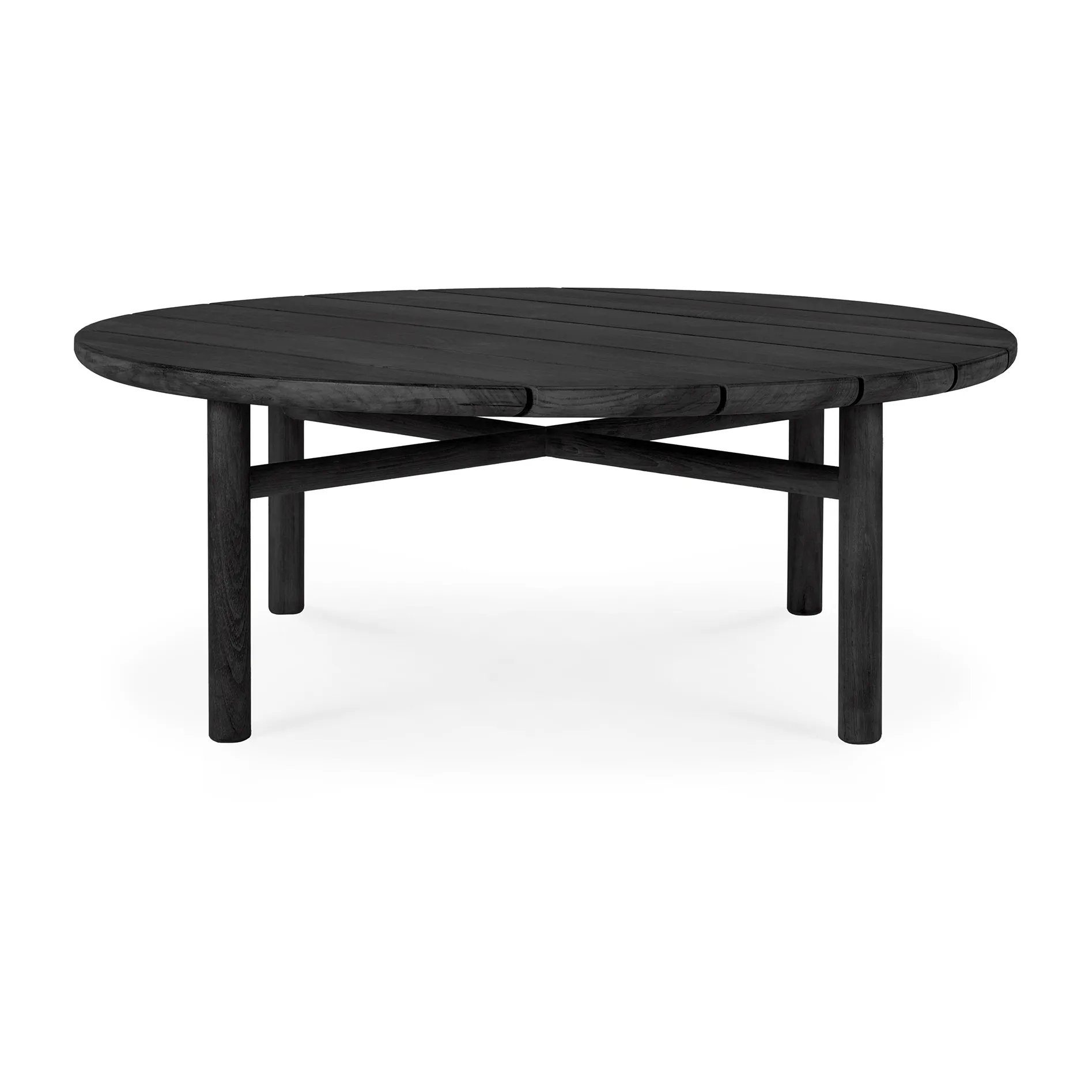 Quatro outdoor soffbord svartbetsad teak, Ø95 cm Ethnicraft