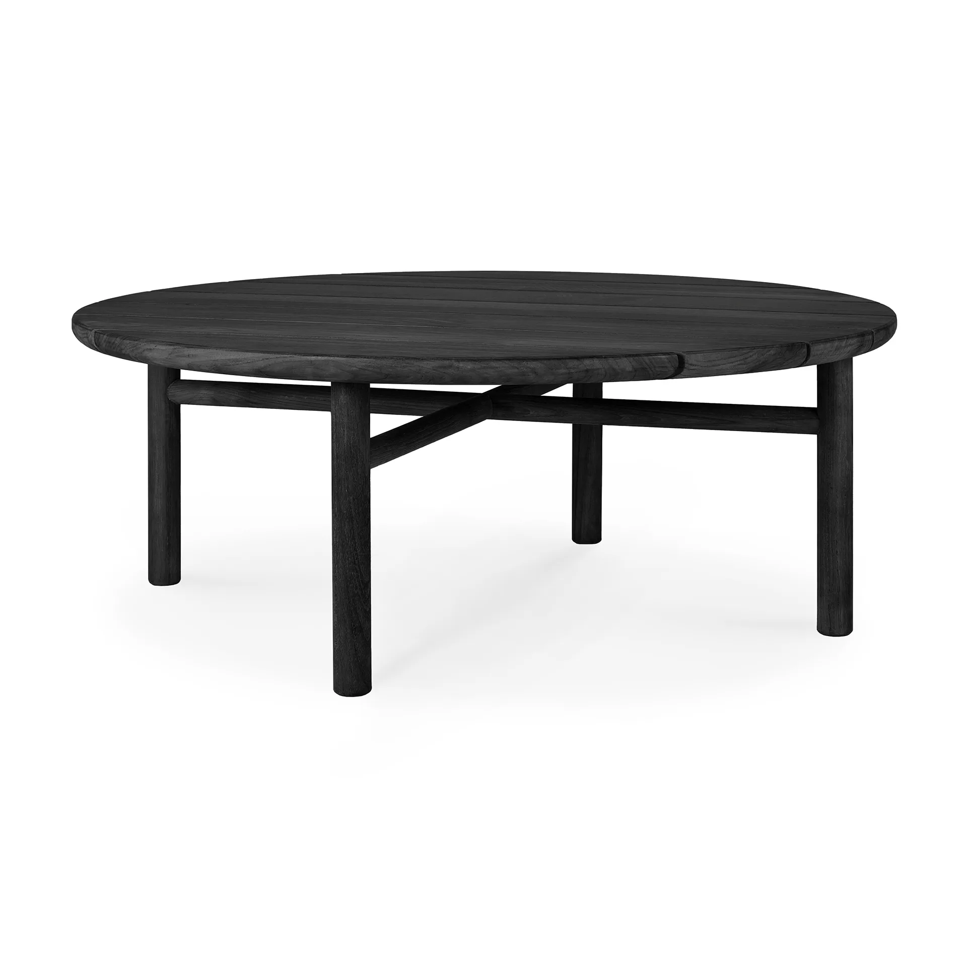 Quatro outdoor soffbord svartbetsad teak, Ø95 cm Ethnicraft