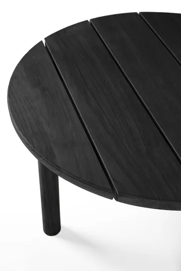 Quatro outdoor soffbord svartbetsad teak - Ø95 cm - Ethnicraft
