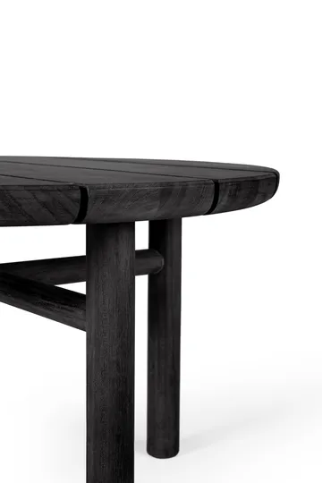Quatro outdoor soffbord svartbetsad teak - Ø95 cm - Ethnicraft