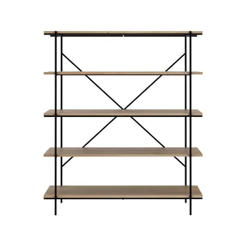 Rise hylla - Oak wax oil-Black metal 165 cm - Ethnicraft