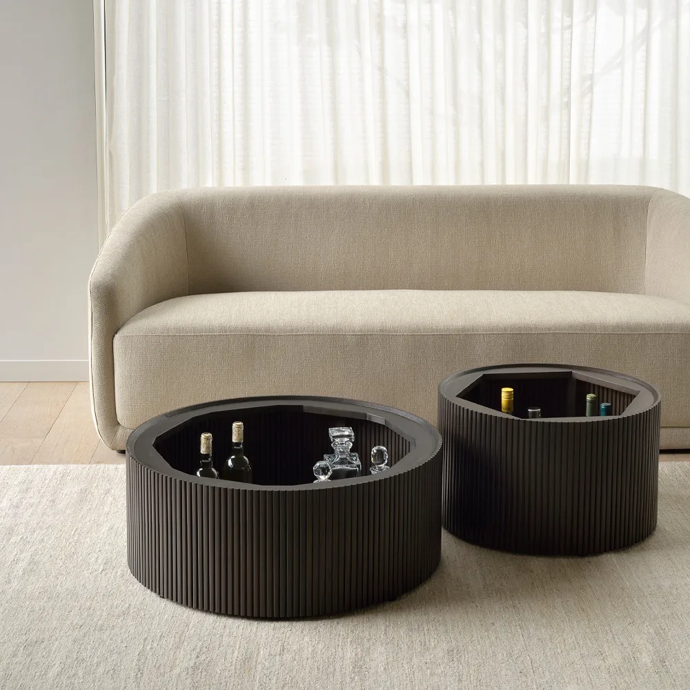 Roller Max soffbord runt, Mahogny dark brown 60 cm Ethnicraft