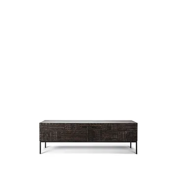 Tabwa mediabänk - Svart teak 51x160 cm - Ethnicraft