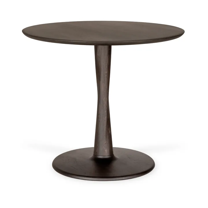 Torsion matbord - Brunlackerad ek, Ø90 cm - Ethnicraft
