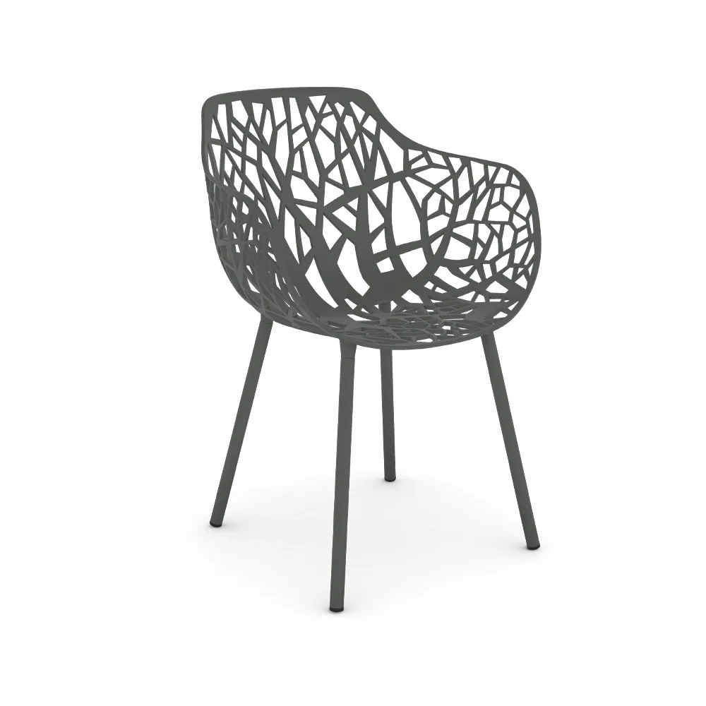 Forest karmstol, Metallic grey Fast