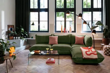 Fatboy Sumo hörnmodul - Velvet recycled deep green, 108x108x90 cm - Fatboy