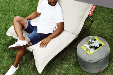 Point outdoor sittpuff - Rock grey, large, 70x70x40 cm - Fatboy