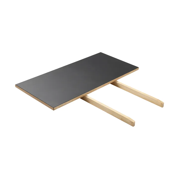 C35S iläggsskiva 95x45 cm - Black linoleum-oak nature waterbased laquer - FDB Møbler