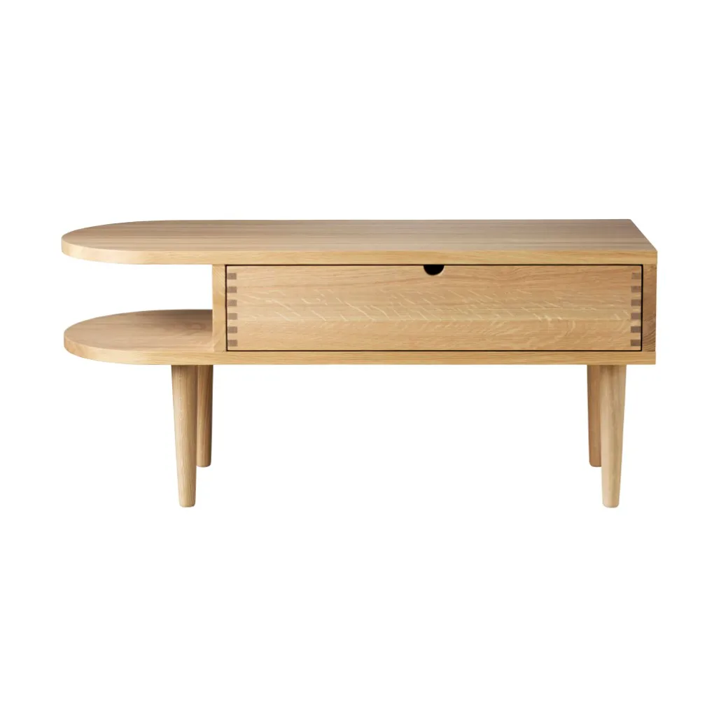 F24 Radius bänk, Oak nature lacquered 35x90 cm FDB Møbler