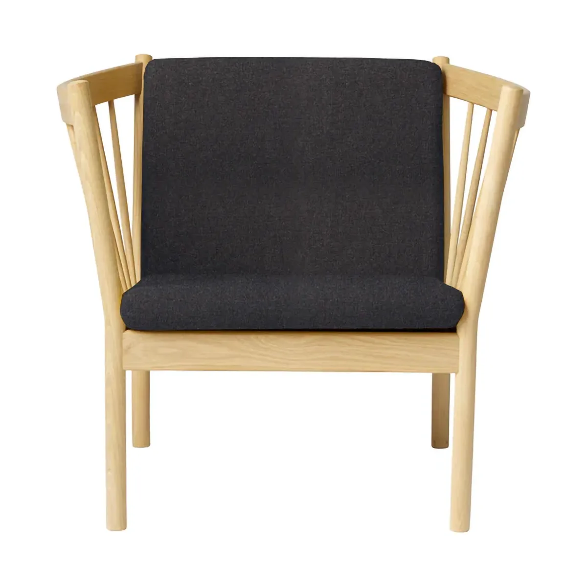 J146 fåtölj, Oak lacquered-dark grey FDB Møbler
