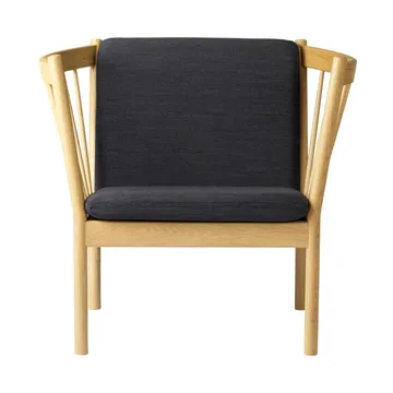 J146 fåtölj - Oak nature lacquered-dark grey - FDB Møbler