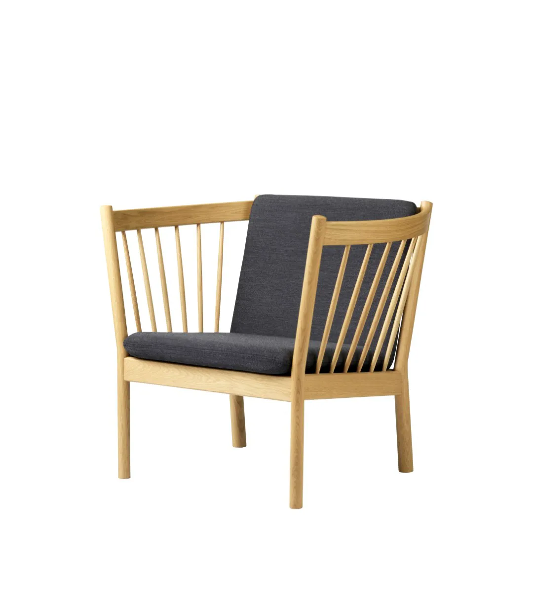 J146 fåtölj, Oak nature lacquered-dark grey FDB Møbler