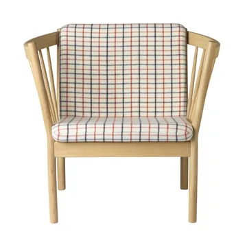 J146 fåtölj - Oak nature lacquered-red diced - FDB Møbler