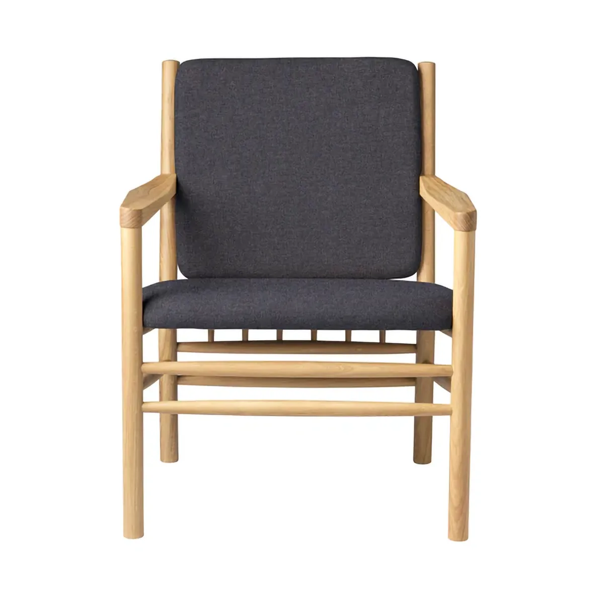 J147 fåtölj, Oak lacquered-dark grey FDB Møbler