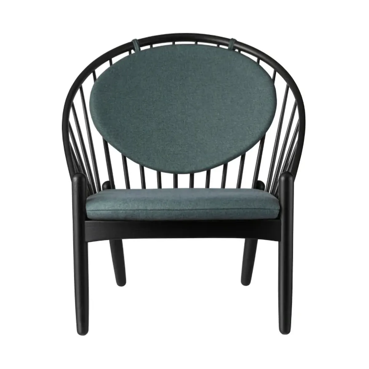 J166 Jørna stol, Black painted oak-green FDB Møbler