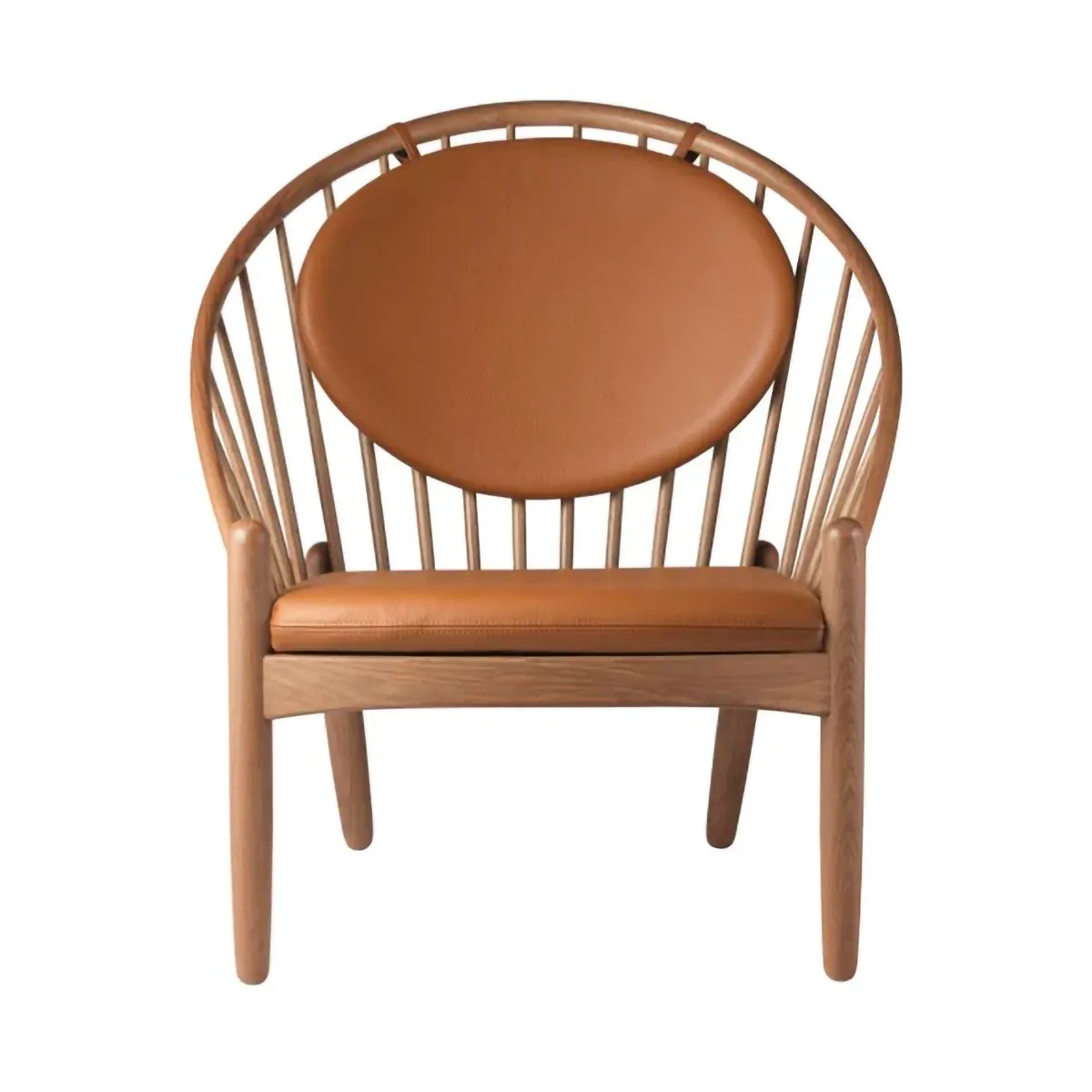 J166 Jørna stol, Smoked oak-cognac leather FDB Møbler