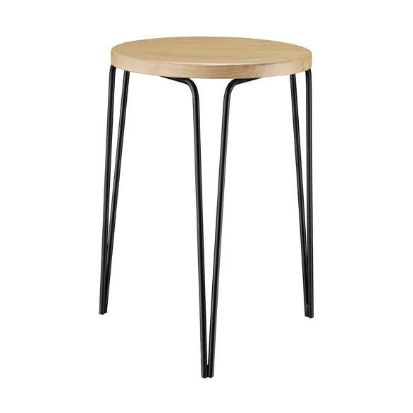 J179 Skjern pall, Steel black painted-ash nature oiled FDB Møbler