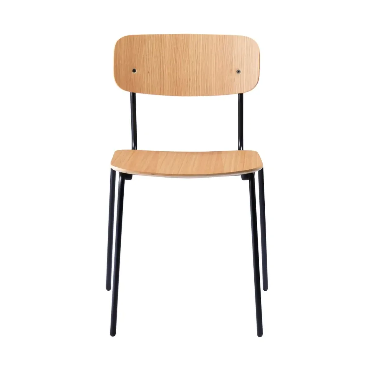 J182 Holmen stol, Oak veneer-black legs FDB Møbler