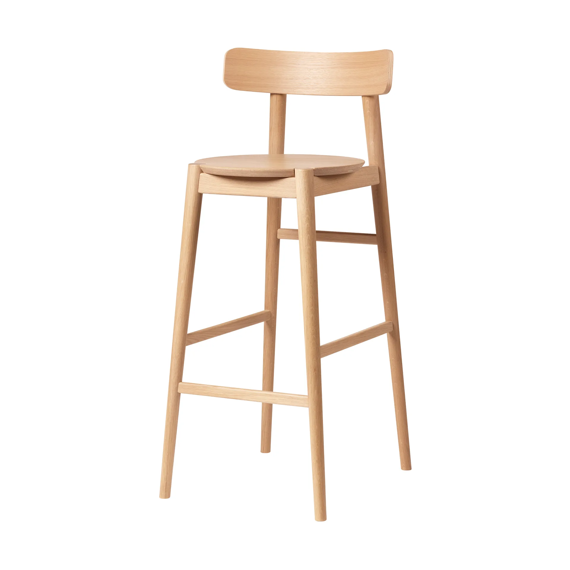 J184 Øst barstol 75 cm, Oak nature lacquered FDB Møbler