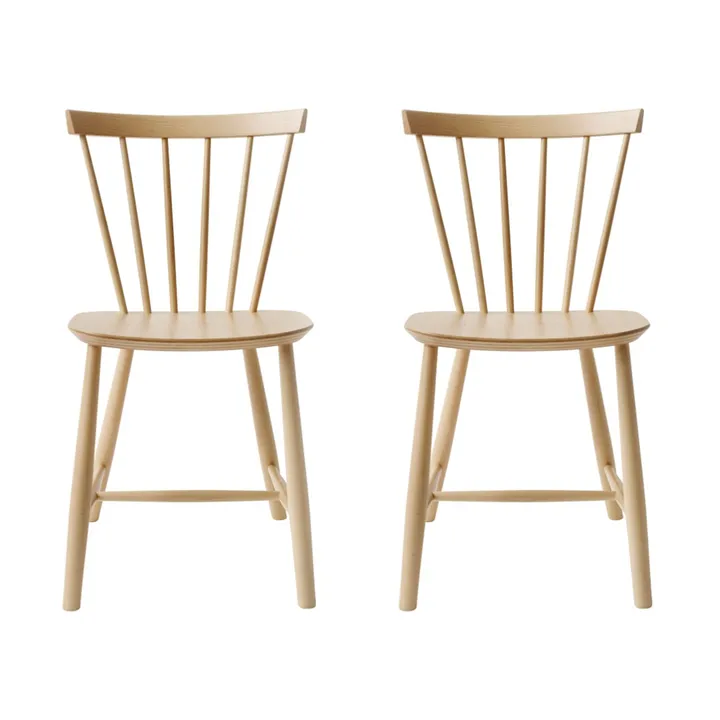 J46 stol, Beech nature lacquered, 2-pack - FDB Møbler