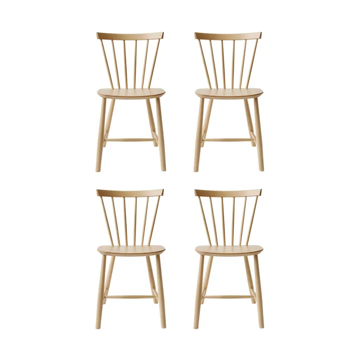 J46 stol, Beech nature lacquered, 4-pack - FDB Møbler