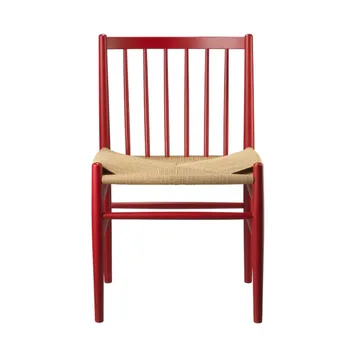 J80 stol - Ruby red beech-paper cord - FDB Møbler
