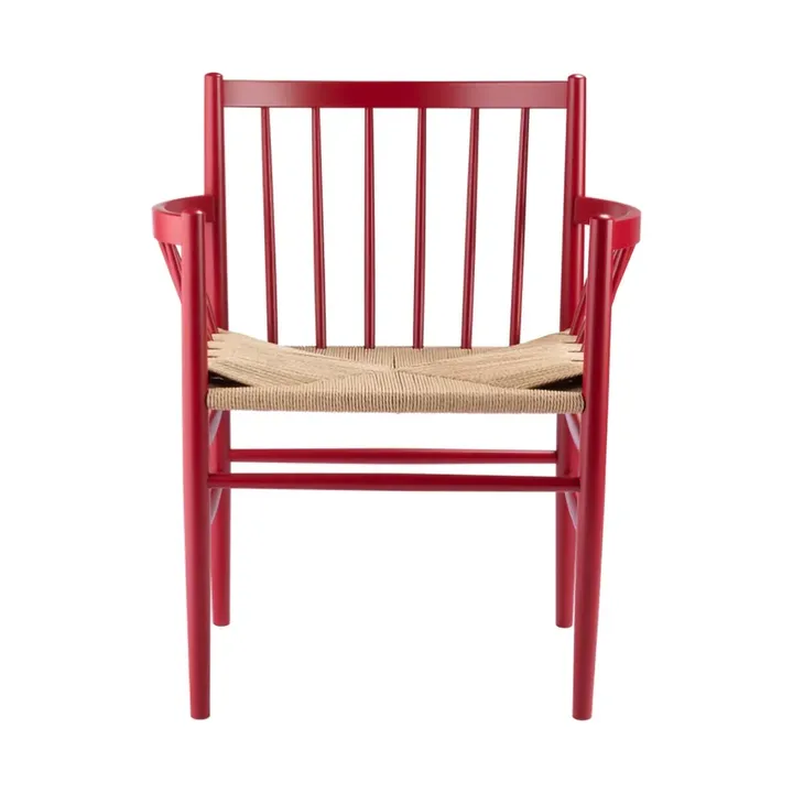 J81 karmstol - Ruby red beech-paper cord - FDB Møbler