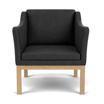 L46 MK155 easy chair karmstol - Lackerad ek-läder svart - FDB Møbler
