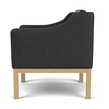L46 MK155 easy chair karmstol - Lackerad ek-läder svart - FDB Møbler