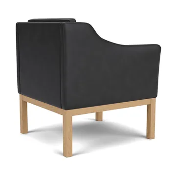 L46 MK155 easy chair karmstol - Lackerad ek-läder svart - FDB Møbler