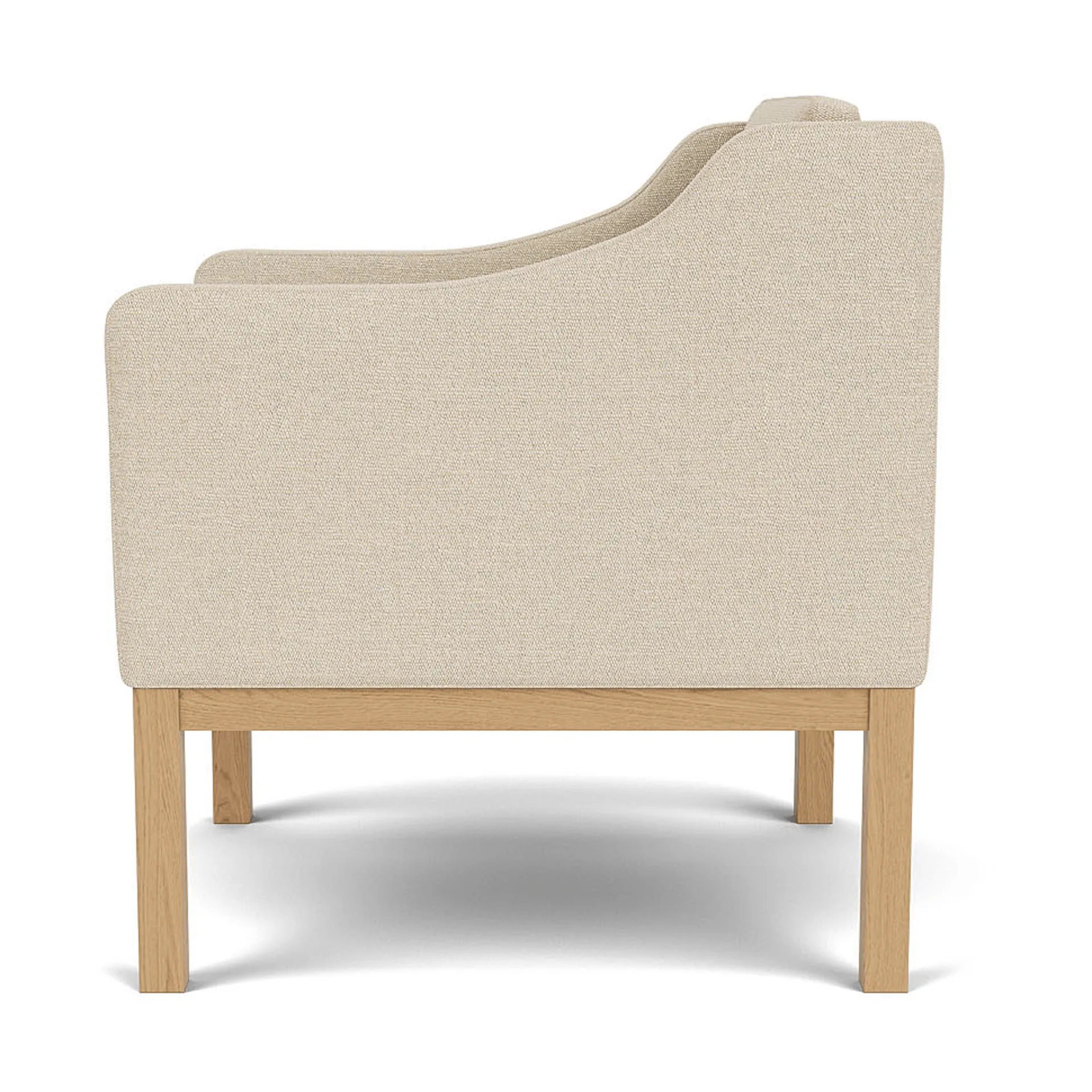 L46 MK155 easy chair karmstol, Lackerad ek-tyg beige FDB Møbler
