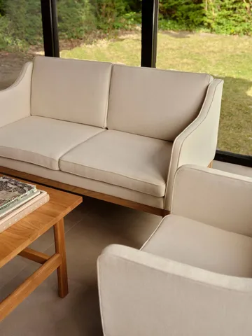 L46 MK155 easy chair karmstol - Lackerad ek-tyg beige - FDB Møbler
