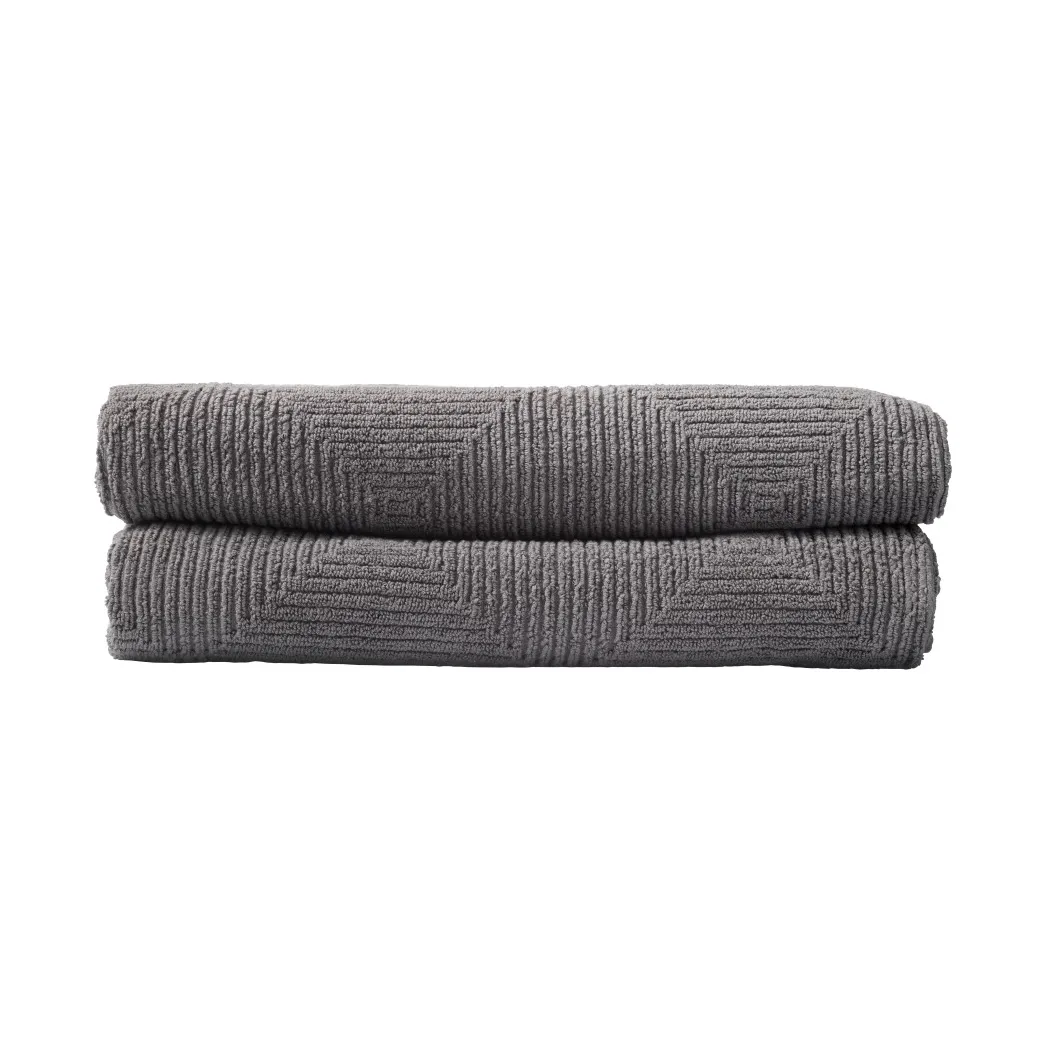 R33 Kirkeby badhandduk 2-pack, Granite gray FDB Møbler
