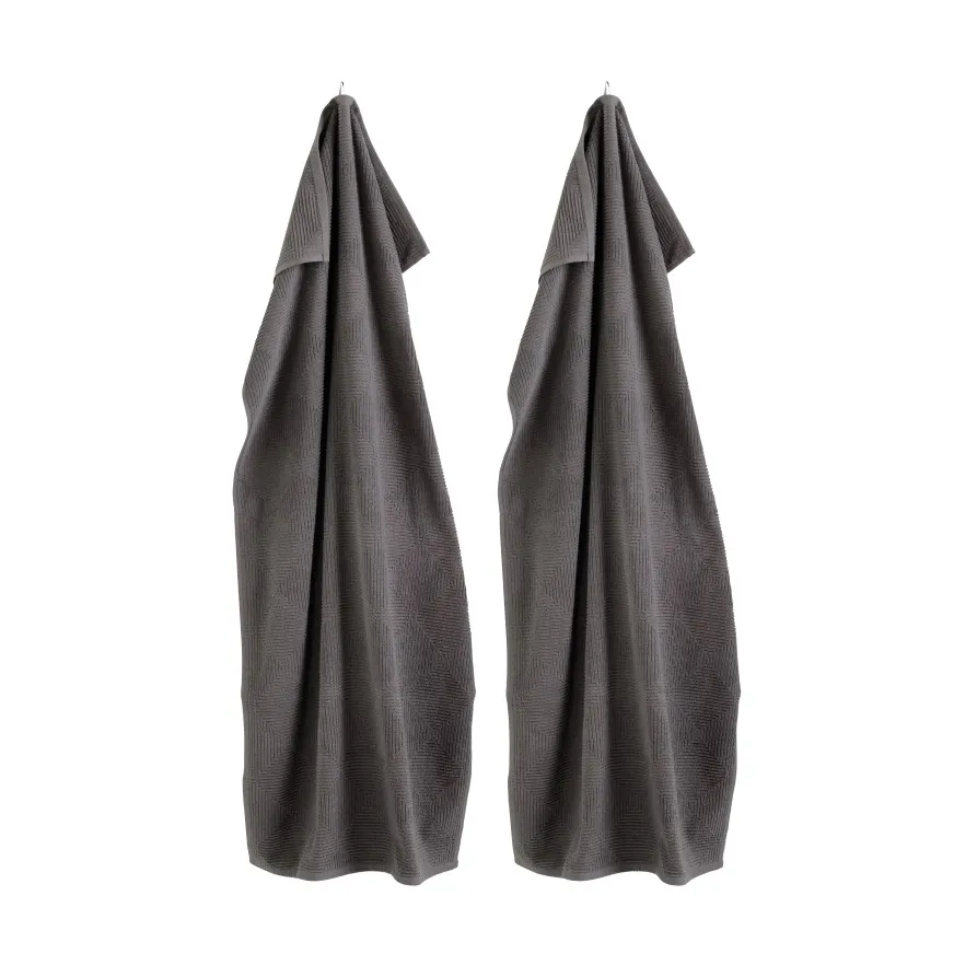 R33 Kirkeby badhandduk 2-pack, Granite gray FDB Møbler
