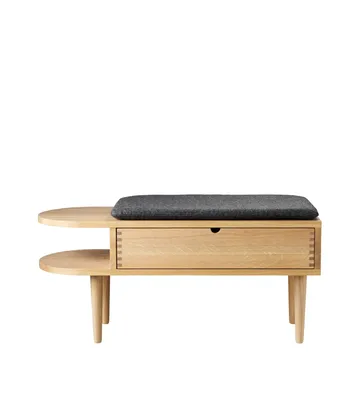 R6 Radius sittdyna 33x65 cm - Dark mottled grey - FDB Møbler