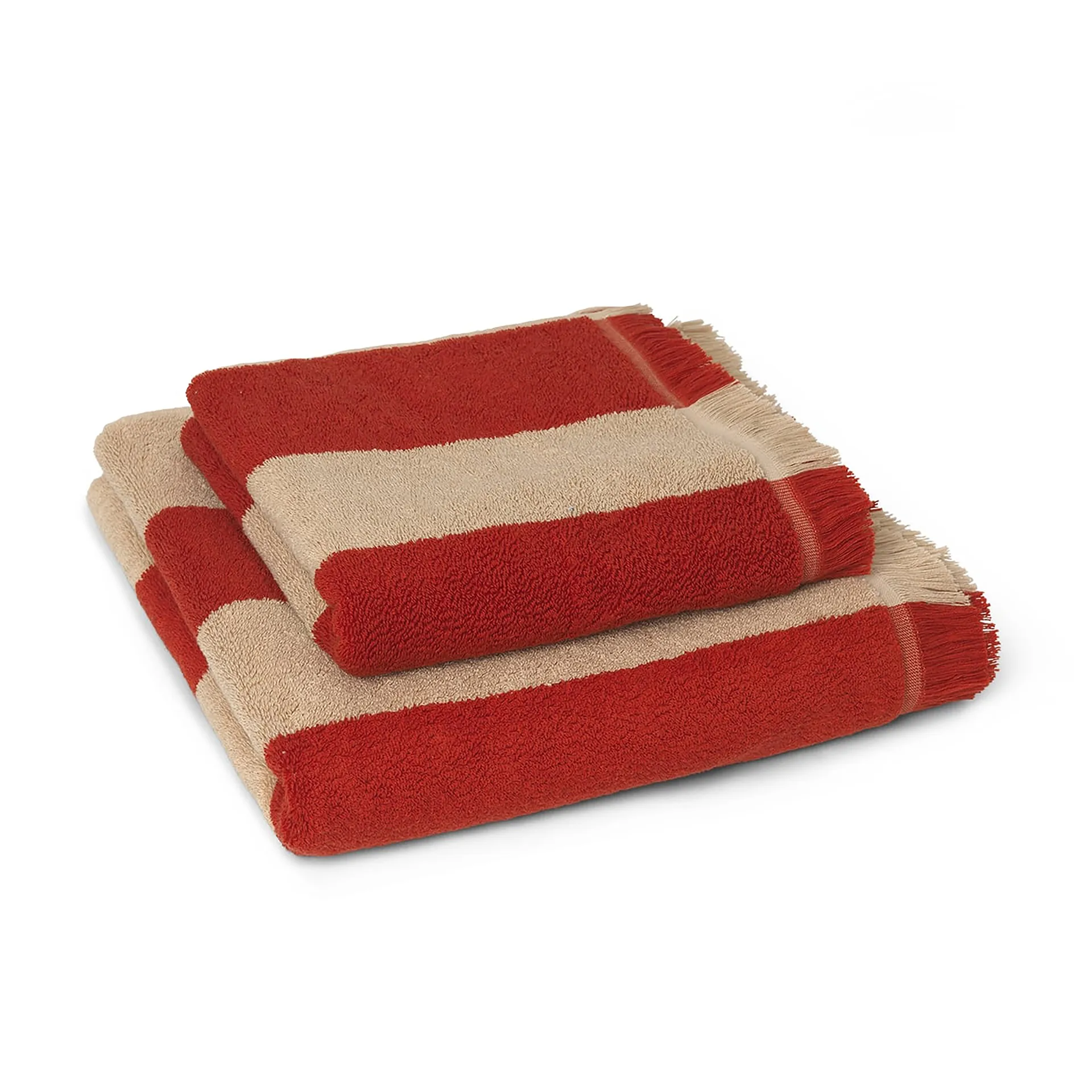 Alee handduk 50x100 cm, Light camel-red Ferm Living