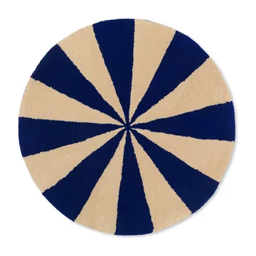 Arch handtuftad matta Ø70 cm - Bright blue-Off white - Ferm Living