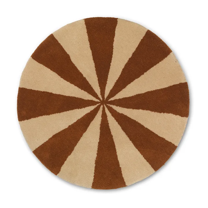 Arch handtuftad matta Ø70 cm - Dark brick-Off white - Ferm Living