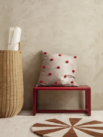 Arch handtuftad matta Ø70 cm - Dark brick-Off white - Ferm Living
