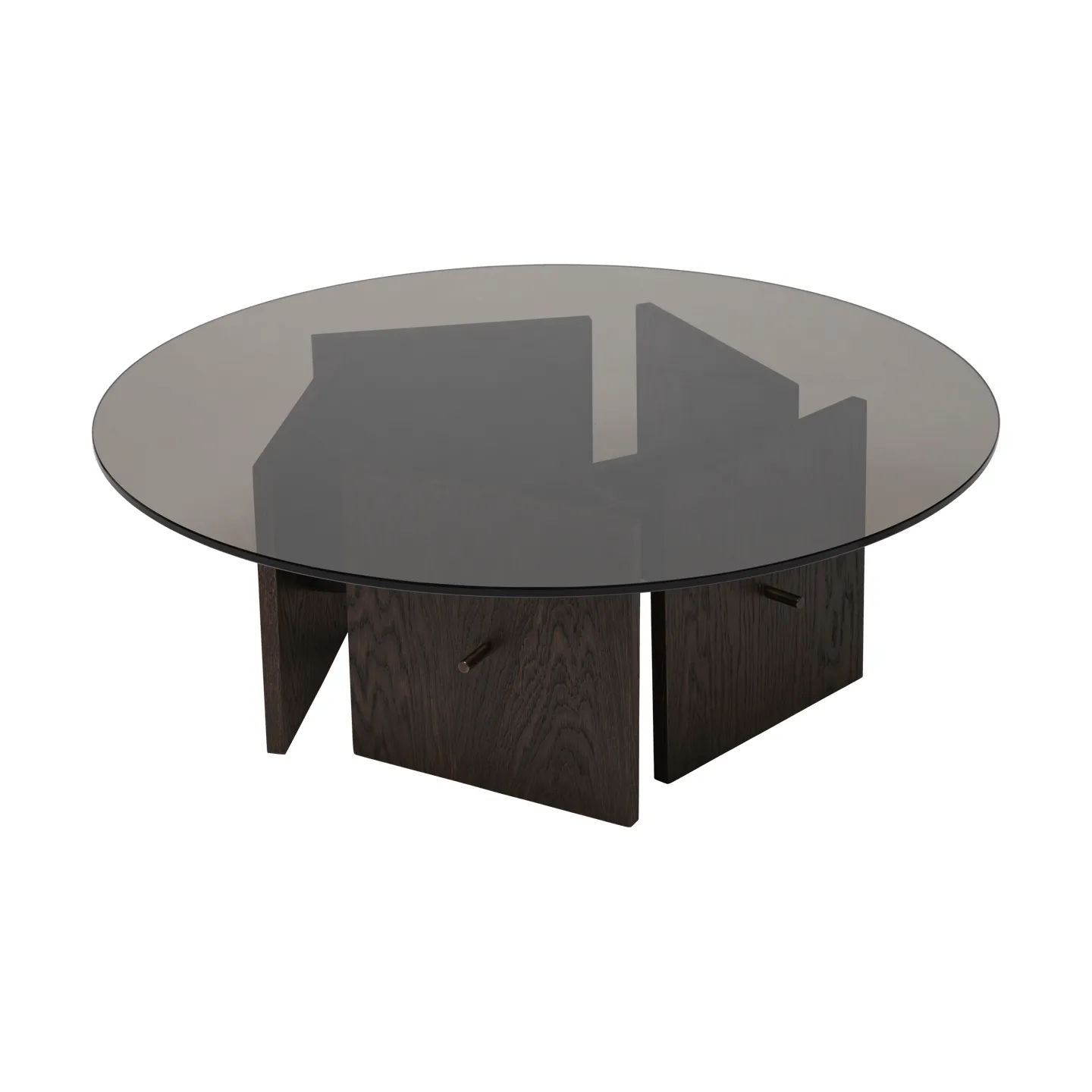 Aukko soffbord, Mörkbetsad ek, glas, Ø90x32 cm Ferm Living