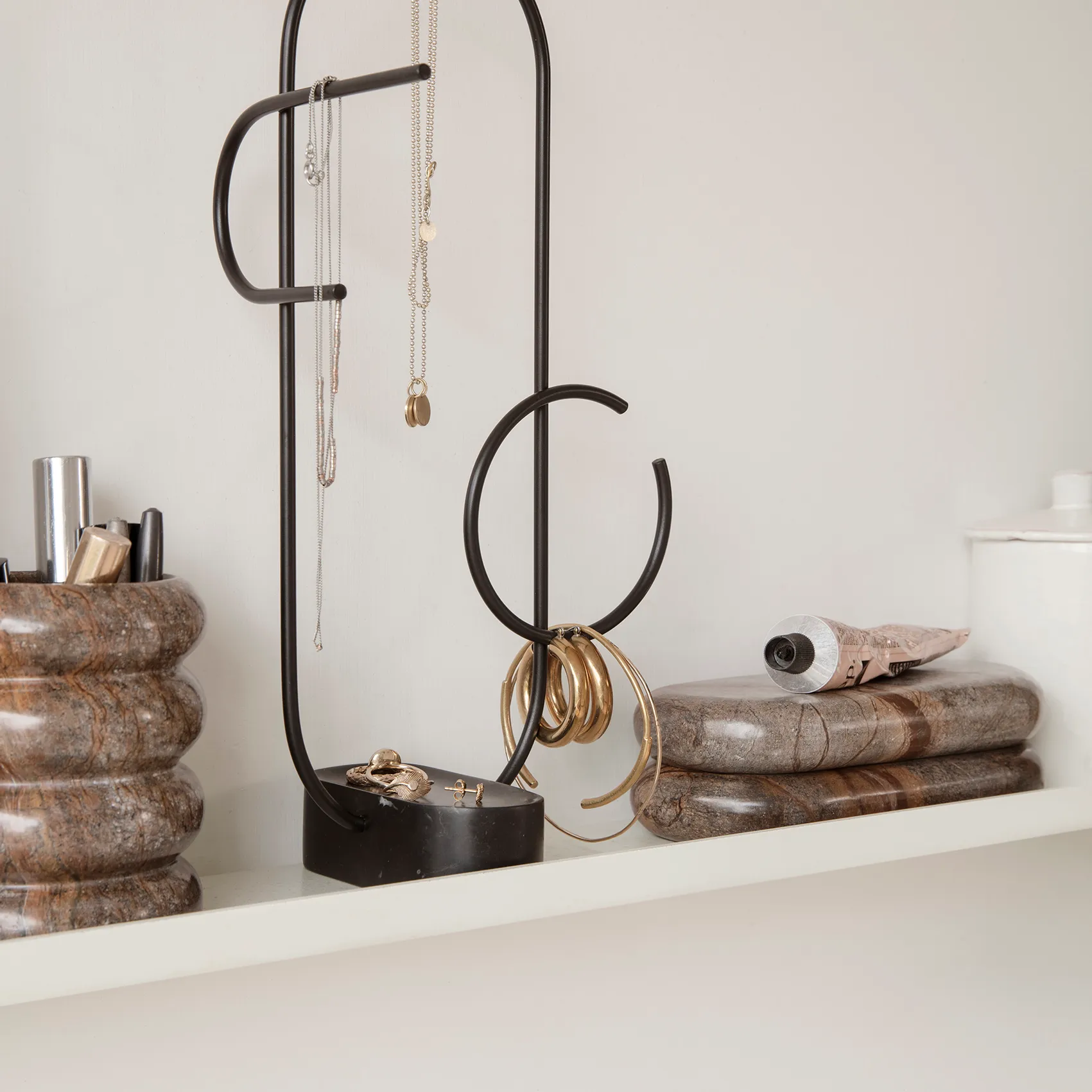 Bendum förvaringsbox, Brun marmor Ferm Living