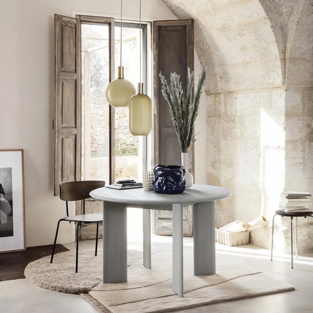 Bevel matbord Ø117 cm, Vitoljad ek Ferm Living