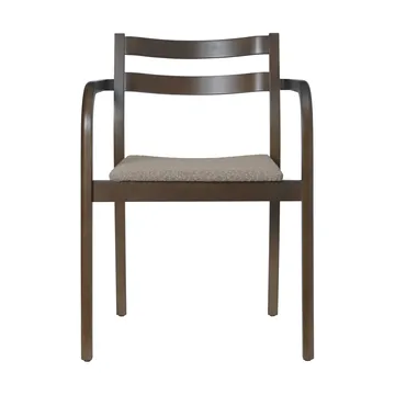 Boda karmstol - Klädd sits rugged bouclé, dark stained-natural - Ferm Living