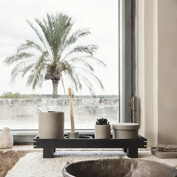 Bon förvaringsburk liten - Beige-svart - Ferm Living