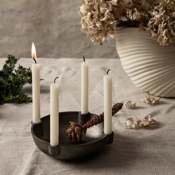 Bowl adventsljusstake mässing - Black brass - Ferm Living