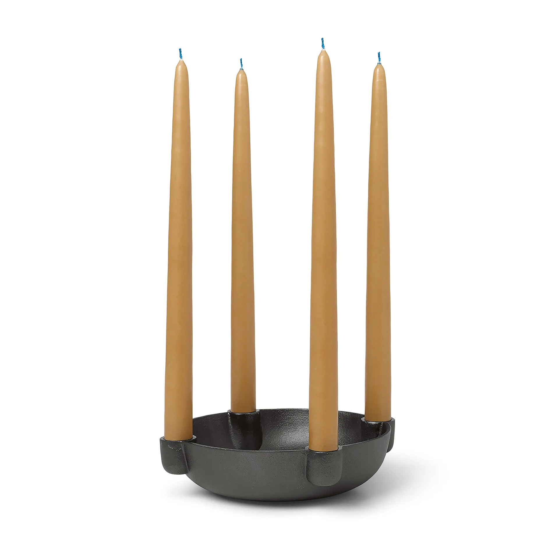 Bowl adventsljusstake medium Ø20 cm, Blackened aluminium Ferm Living