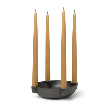 Bowl adventsljusstake medium Ø20 cm - Blackened aluminium - Ferm Living