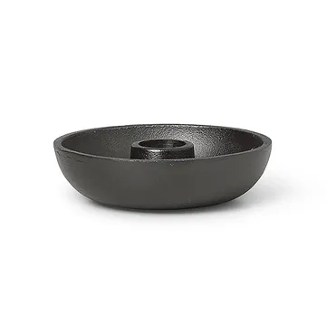 Bowl ljusstake Ø10 cm - Blackened aluminium - Ferm Living